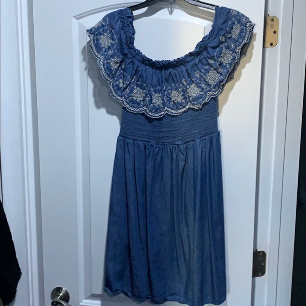 Off-The-Shoulder Jean Dress by Xhilaration